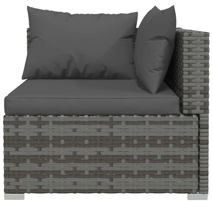 Set mobilier de grădină cu perne, 4 piese, gri, poliratan - WALTI WALTI