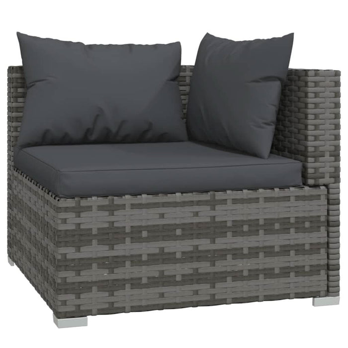 Set mobilier de grădină cu perne, 3 piese, gri, poliratan - WALTI WALTI
