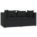 Set mobilier de grădină cu perne, 3 piese, negru, poliratan - WALTI WALTI