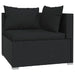 Set mobilier de grădină cu perne, 3 piese, negru, poliratan - WALTI WALTI
