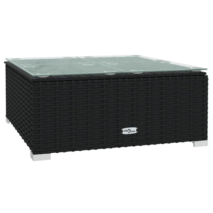 Set mobilier de grădină cu perne, 3 piese, negru, poliratan - WALTI WALTI