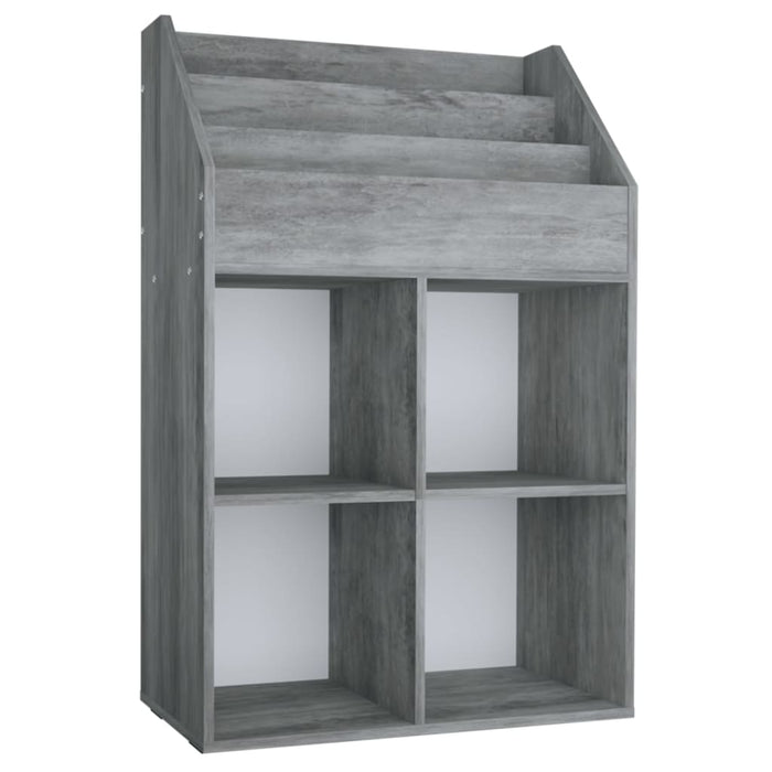 Raft de reviste pentru copii, gri, 71x30x114 cm, lemn prelucrat - WALTI WALTI