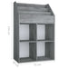 Raft de reviste pentru copii, gri, 71x30x114 cm, lemn prelucrat - WALTI WALTI