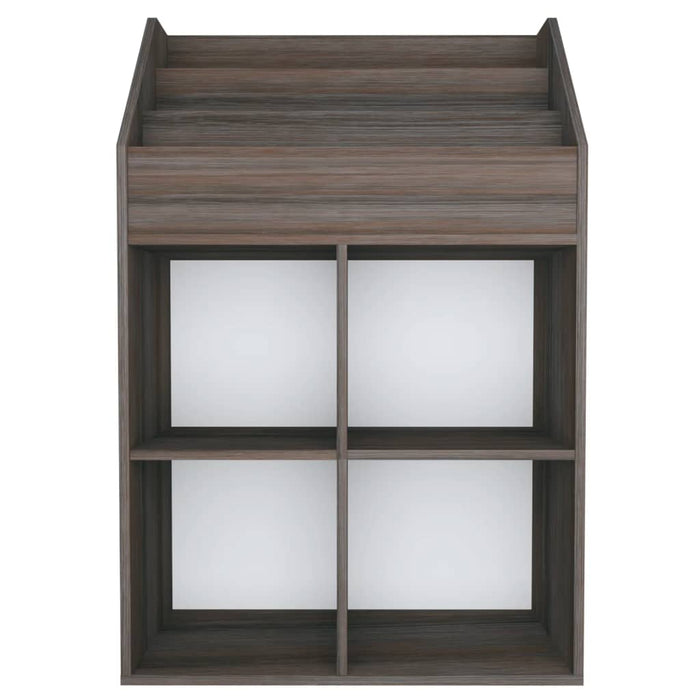 Raft reviste copii gri/stejar sonoma 71x30x114cm lemn prelucrat - WALTI WALTI