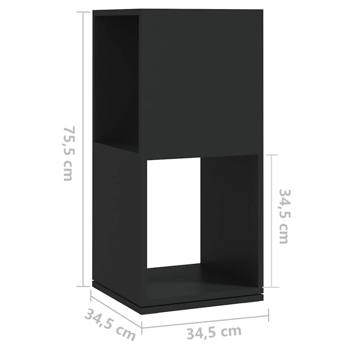 Dulap rotativ, negru, 34,5x34,5x75,5 cm, lemn prelucrat WALTI