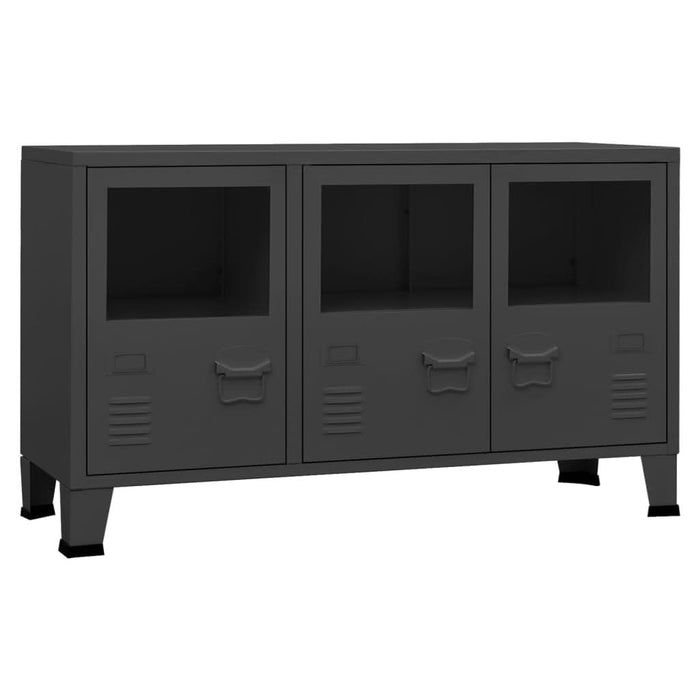 Servantă industrială, antracit, 105x35x62 cm, metal și sticlă - WALTI WALTI
