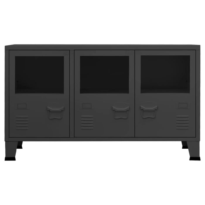 Servantă industrială, antracit, 105x35x62 cm, metal și sticlă - WALTI WALTI