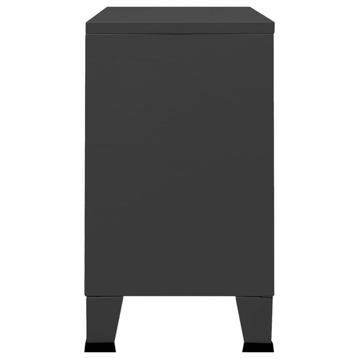 Servantă industrială, antracit, 105x35x62 cm, metal și sticlă - WALTI WALTI
