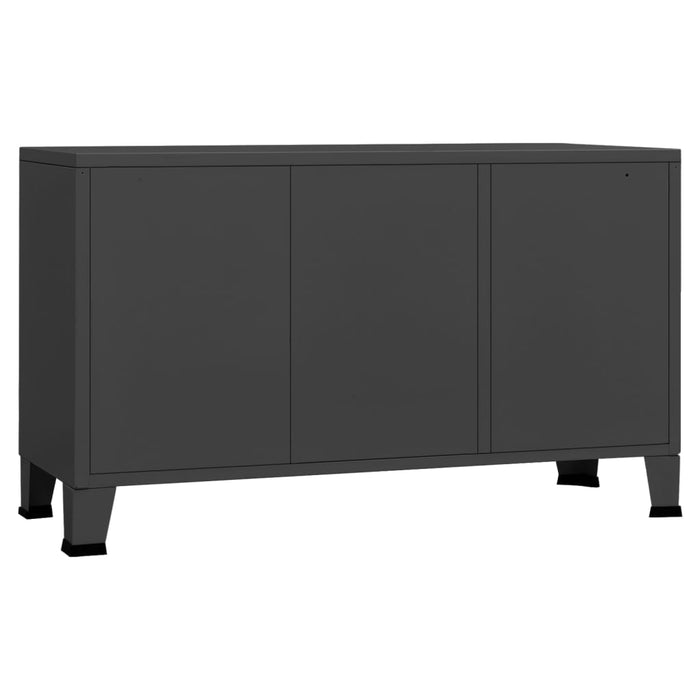 Servantă industrială, antracit, 105x35x62 cm, metal și sticlă - WALTI WALTI