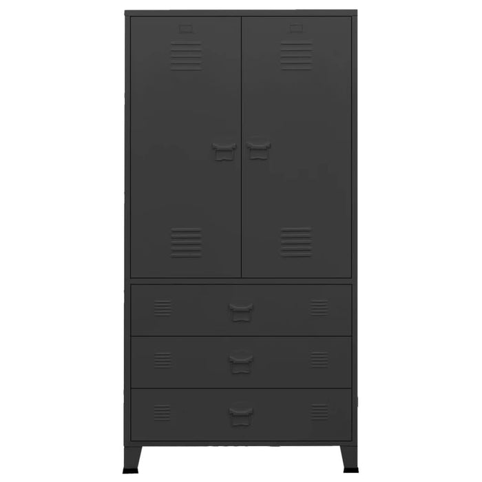 Șifonier industrial, negru, 90x50x180 cm, metal - WALTI WALTI