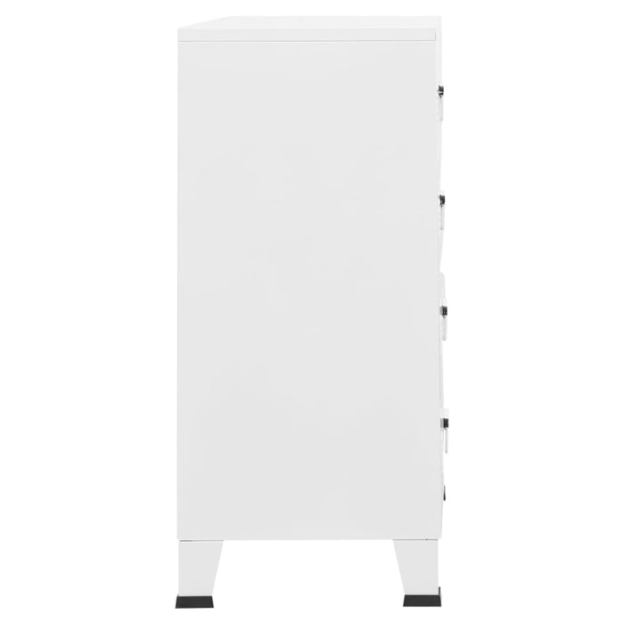 Dulap cu sertare industrial, alb, 78x40x93 cm, metal - WALTI WALTI