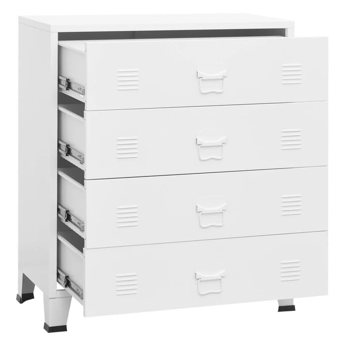 Dulap cu sertare industrial, alb, 78x40x93 cm, metal - WALTI WALTI