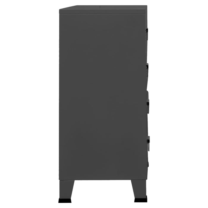 Dulap cu sertare industrial, antracit, 78x40x93 cm, metal - WALTI WALTI