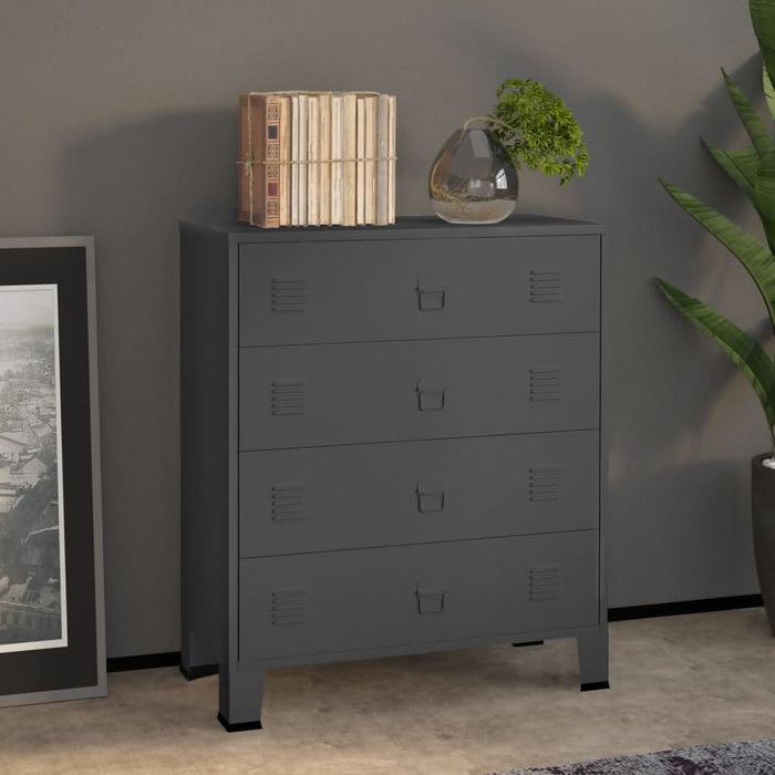 Dulap cu sertare industrial, antracit, 78x40x93 cm, metal - WALTI WALTI