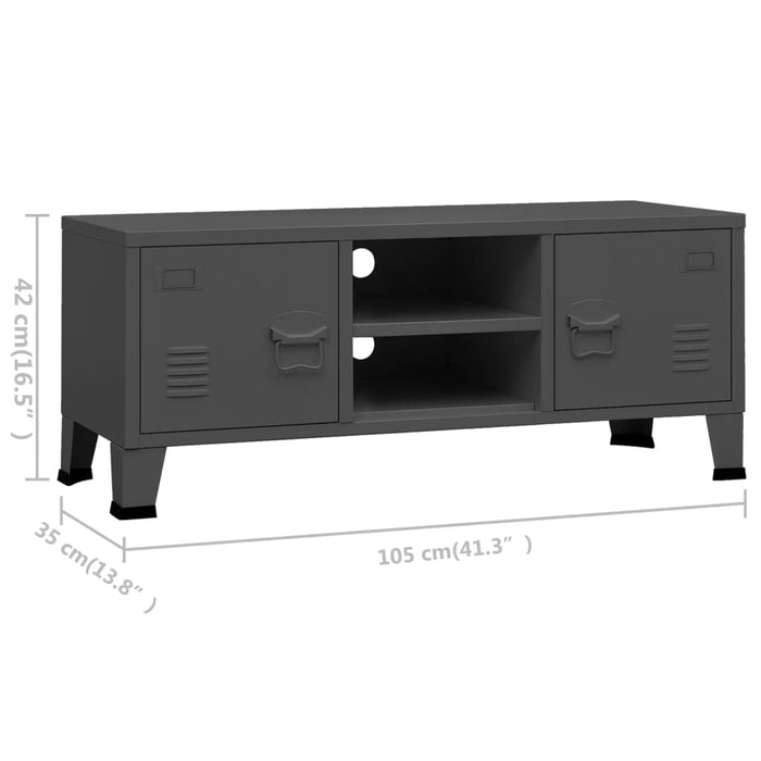 Dulap TV industrial, antracit, 105x35x42 cm, metal - WALTI WALTI