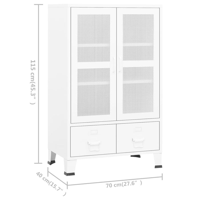 Dulap industrial de depozitare, alb, 70x40x115 cm, metal - WALTI WALTI