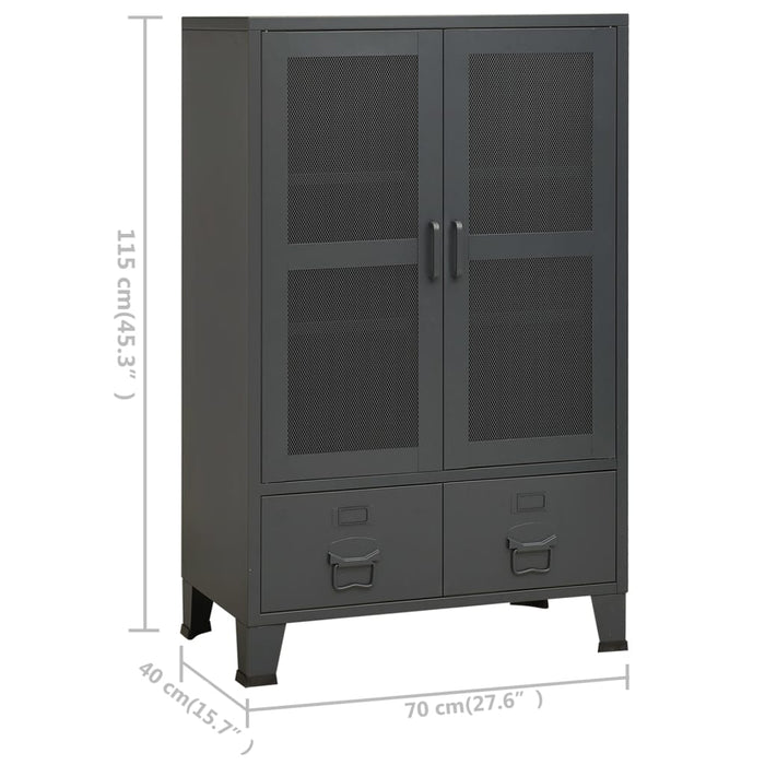 Dulap industrial de depozitare, antracit, 70x40x115 cm, metal - WALTI WALTI