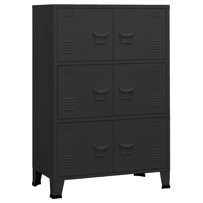 Dulap industrial de depozitare, negru, 75x40x115 cm, metal - WALTI WALTI