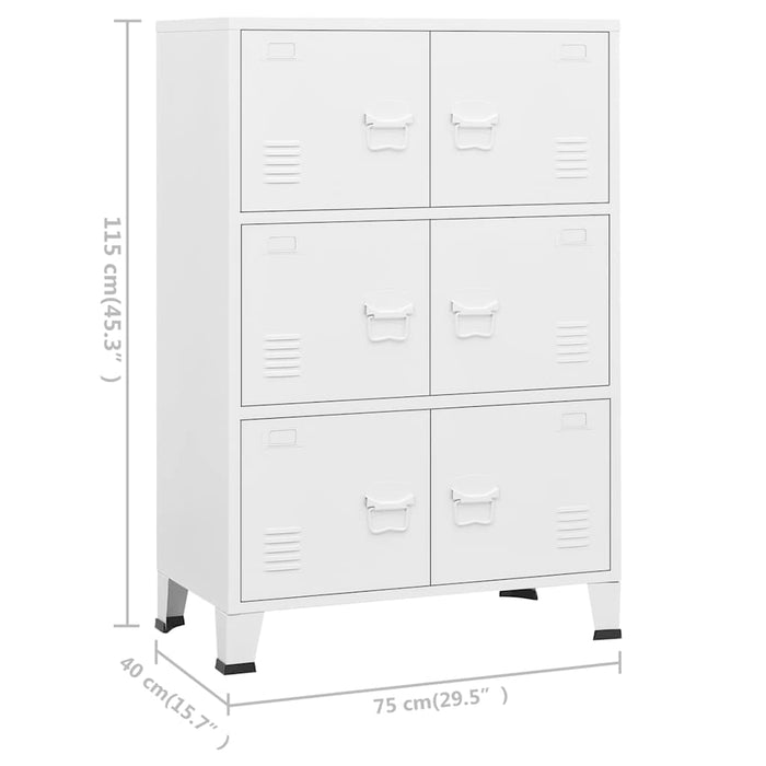 Dulap industrial de depozitare, alb, 75x40x115 cm, metal - WALTI WALTI