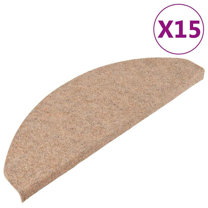 Covorașe scări autoadezive, 15 buc., bej, 65x22,5x3,5 cm - WALTI WALTI