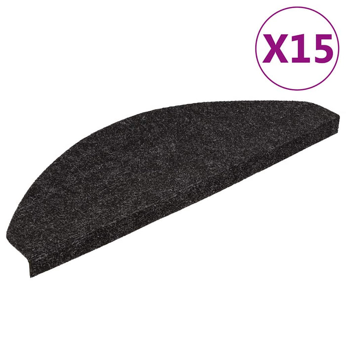 Covorașe scări autoadezive, 15 buc., antracit, 65x22,5x3,5 cm - WALTI WALTI
