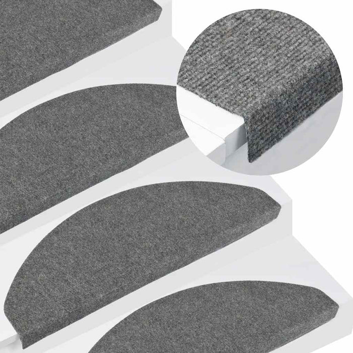 Covorașe scări autoadezive, 15 buc., gri, 65x22,5x3,5 cm - WALTI WALTI