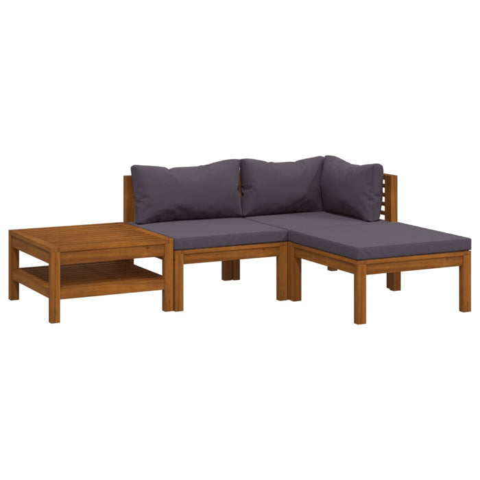 Set mobilier de grădină cu perne, 4 piese, lemn masiv de acacia - WALTI WALTI