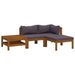 Set mobilier de grădină cu perne, 4 piese, lemn masiv de acacia - WALTI WALTI