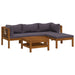 Set mobilier de grădină cu perne, 5 piese, lemn masiv acacia - WALTI WALTI