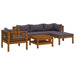 Set mobilier grădină cu perne, 6 piese, lemn masiv acacia - WALTI WALTI