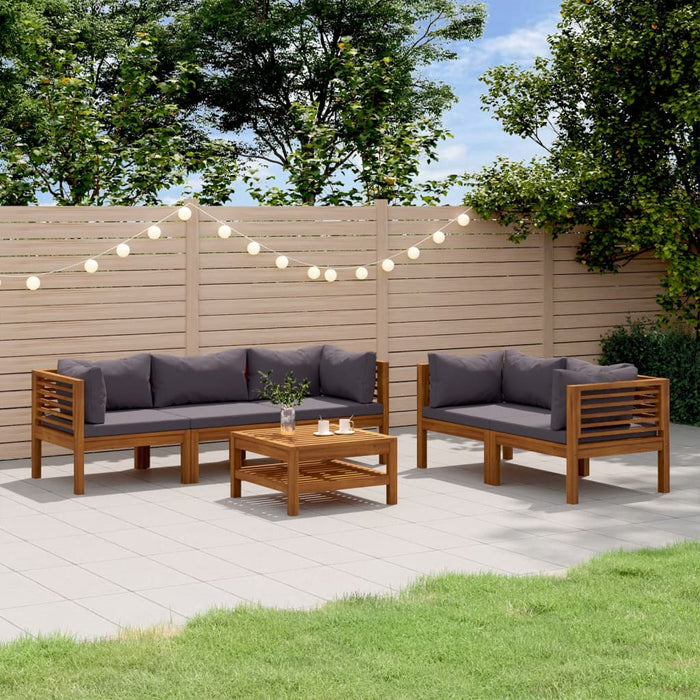 Set mobilier grădină cu perne, 6 piese, lemn masiv acacia - WALTI WALTI