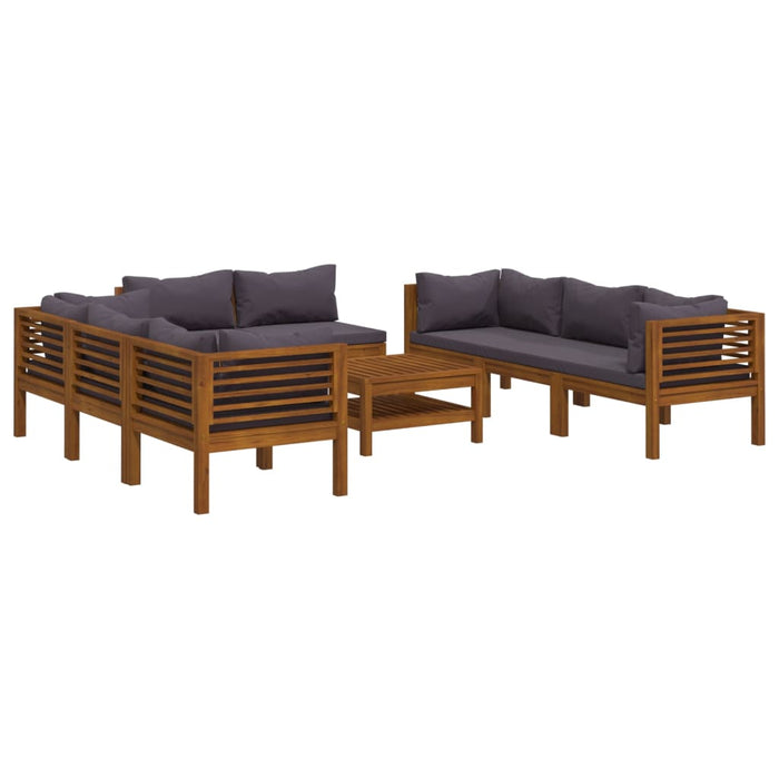 Set mobilier de grădină cu perne, 9 piese, lemn masiv de acacia - WALTI WALTI