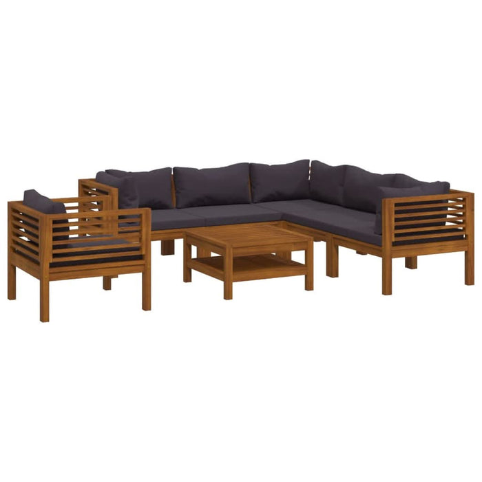 Set mobilier grădină cu perne, 7 piese, lemn masiv de acacia - WALTI WALTI