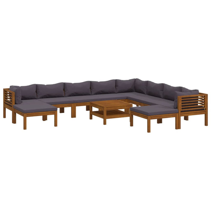 Set mobilier grădină cu perne, 11 piese, lemn masiv de acacia - WALTI WALTI