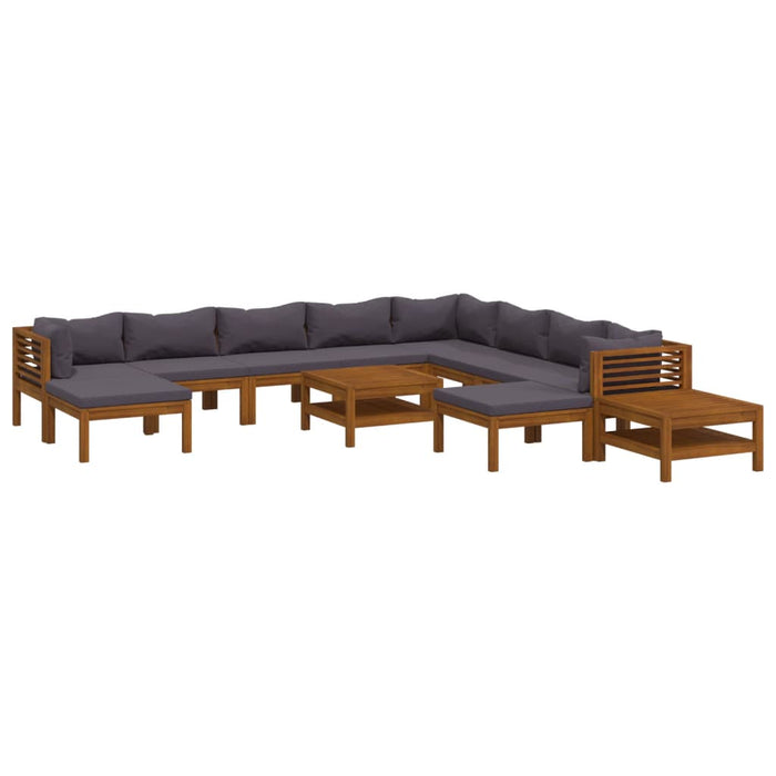 Set mobilier grădină cu perne, 12 piese, lemn masiv de acacia - WALTI WALTI