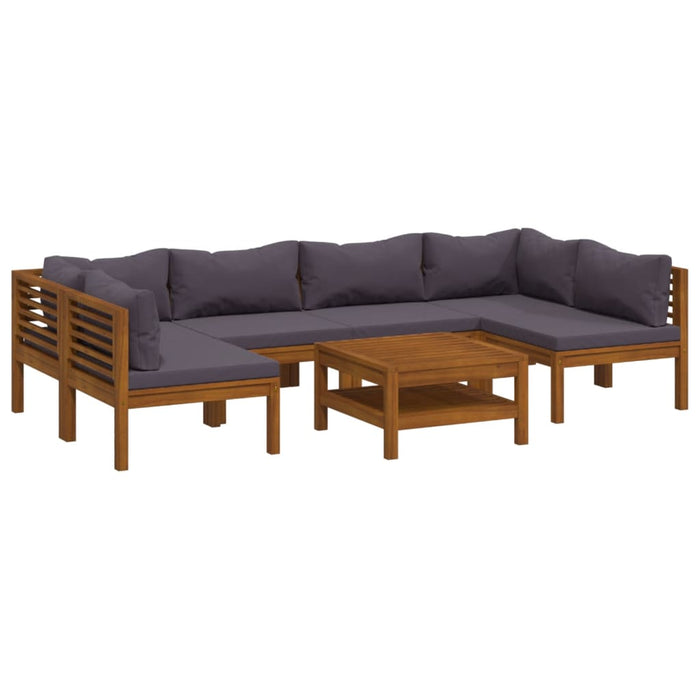 Set mobilier grădină cu perne, 7 piese, lemn masiv de acacia WALTI