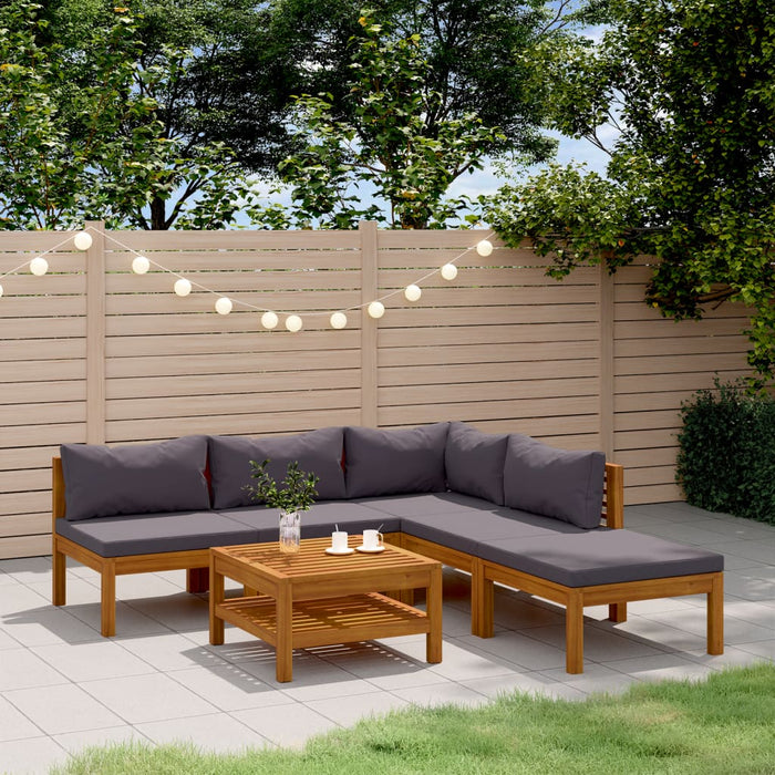 Set mobilier grădină cu perne, 6 piese, lemn masiv acacia WALTI