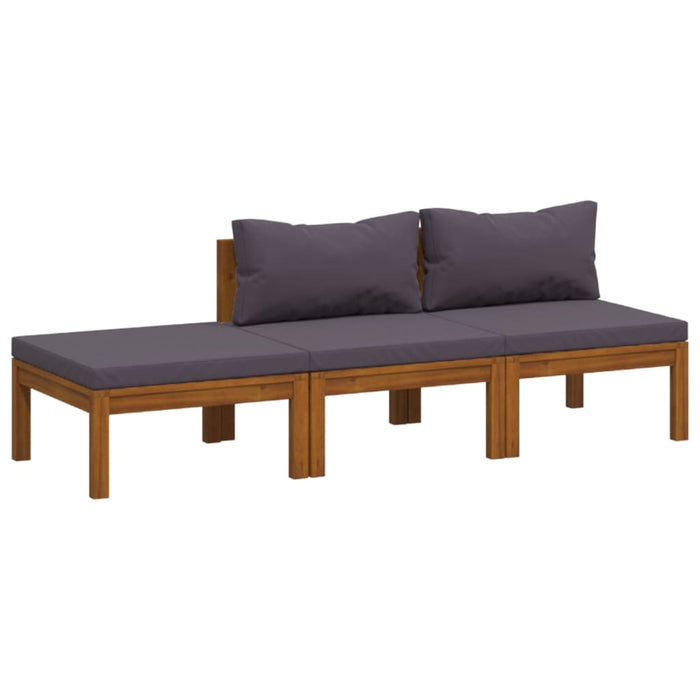 Set mobilier de grădină cu perne, 3 piese, lemn masiv de acacia - WALTI WALTI