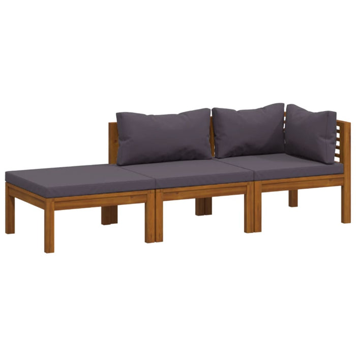 Set mobilier de grădină cu perne, 3 piese, lemn masiv de acacia - WALTI WALTI