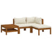 Set mobilier grădină cu perne crem, 4 piese, lemn masiv acacia - WALTI WALTI