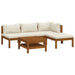 Set mobilier grădină cu perne crem, 5 piese, lemn masiv acacia - WALTI WALTI