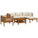 Set mobilier grădină cu perne crem, 6 piese, lemn masiv acacia - WALTI WALTI
