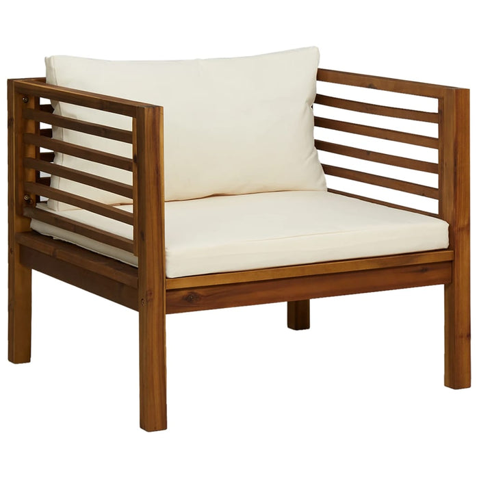 Set mobilier grădină cu perne crem, 5 piese, lemn masiv acacia - WALTI WALTI