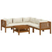 Set mobilier grădină cu perne crem, 6 piese, lemn masiv acacia - WALTI WALTI