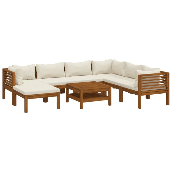 Set mobilier grădină cu perne crem, 8 piese, lemn masiv acacia - WALTI WALTI