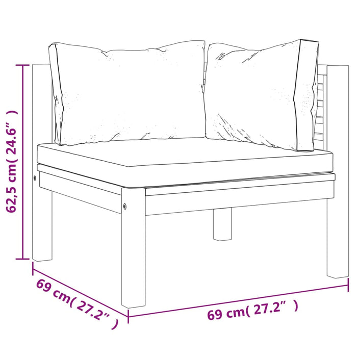 Set mobilier grădină cu perne crem, 8 piese, lemn masiv acacia - WALTI WALTI