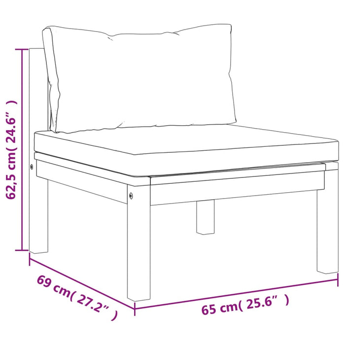 Set mobilier grădină cu perne crem, 8 piese, lemn masiv acacia - WALTI WALTI