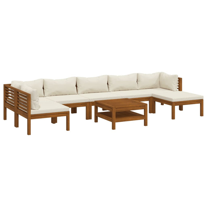 Set mobilier grădină cu perne crem, 8 piese, lemn masiv acacia - WALTI WALTI