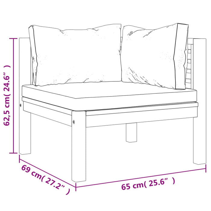 Set mobilier grădină cu perne crem, 8 piese, lemn masiv acacia - WALTI WALTI