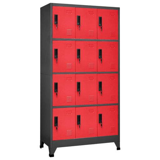 Fișet, antracit și roșu, 90x45x180 cm, oțel - WALTI WALTI